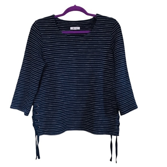 Madewell Striped Side-Lace‎ Top size Small - Picture 3 of 10
